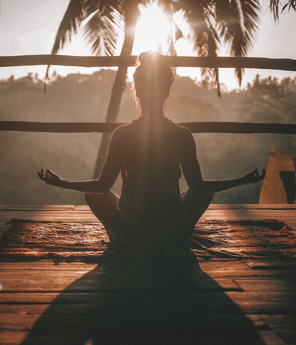 Quiet meditation in a sunlit studio